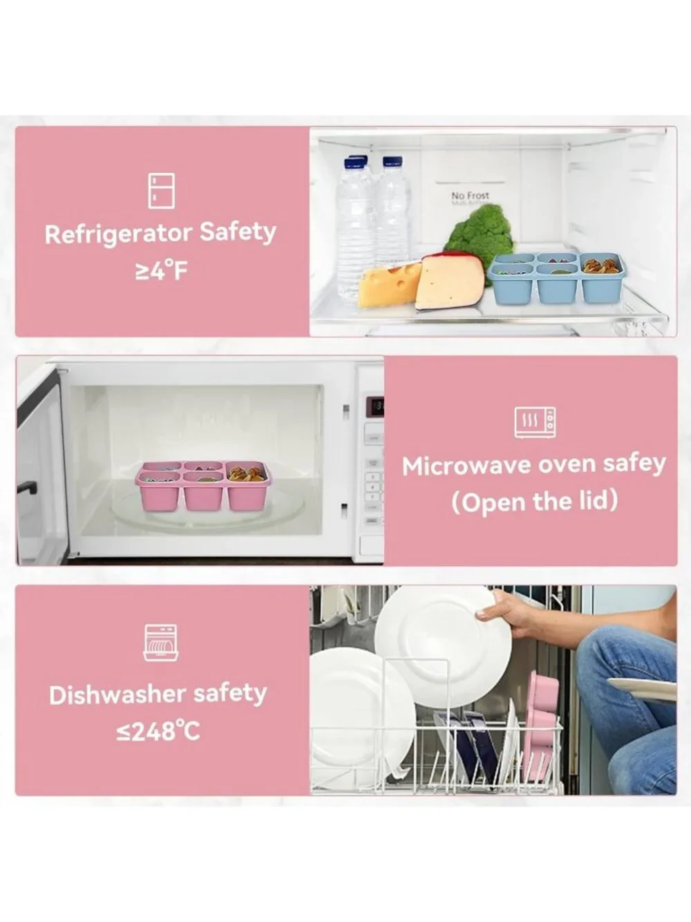 5 Compartment Reusable Bento Lunch Box Set - Perfect for Travel & Work Meals
